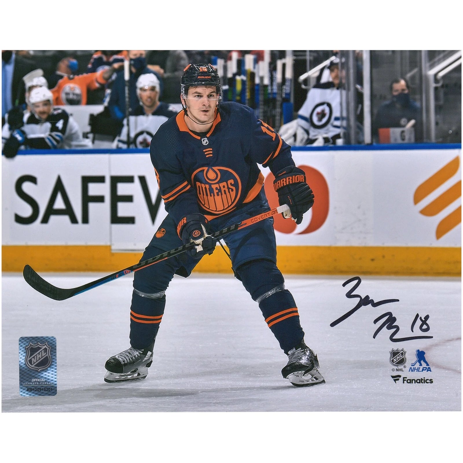 Zach Hyman Signed 8 x 10 Oilers Skating Photograph | Authenticated