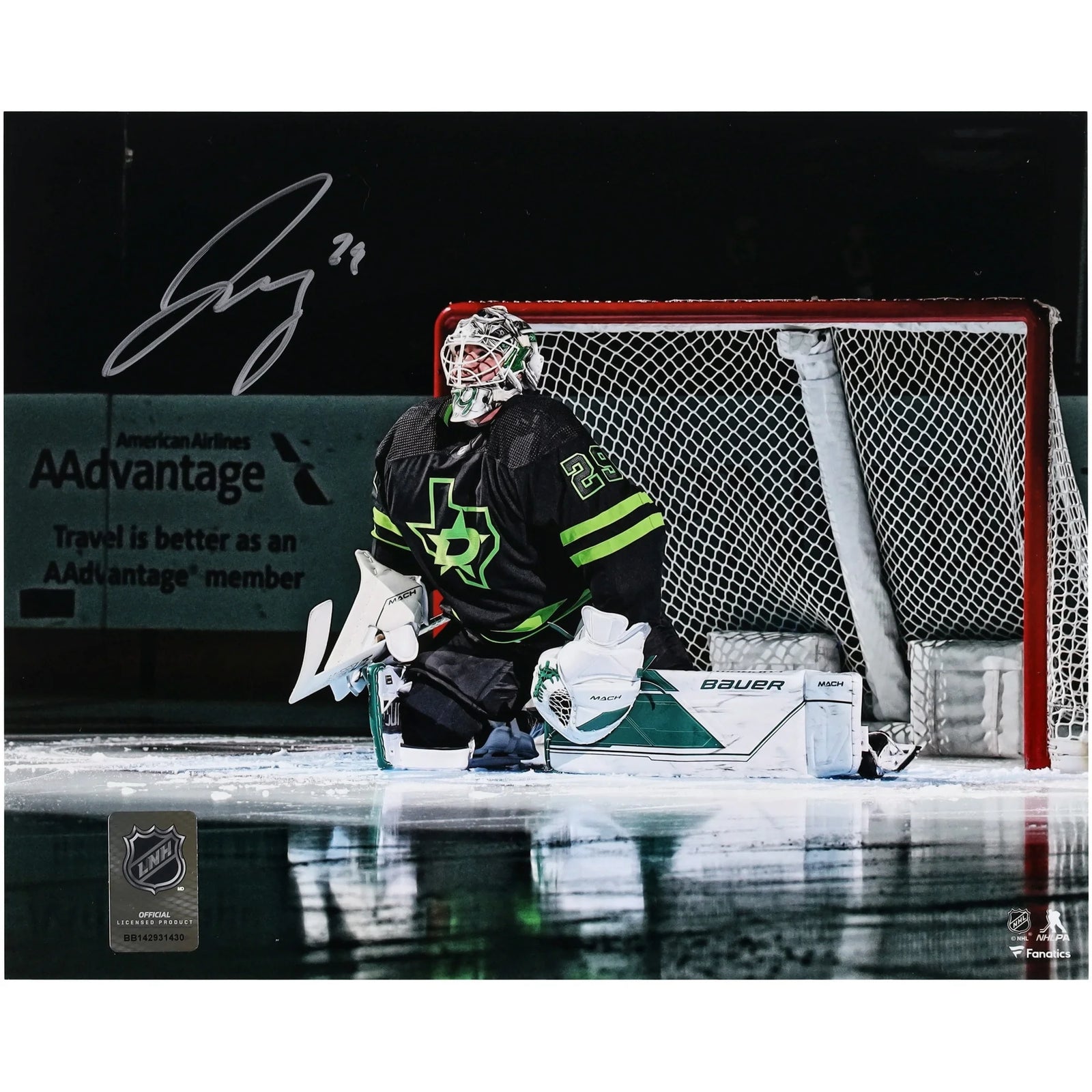 Jake Oettinger Signed 8 x 10 Black Alternate Jersey Photo | Dallas Stars