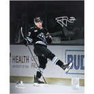 JJ Peterka Utah Mammoth Autographed Fanatics Authentic 8" x 10" Black Jersey Celebration Spotlight Photograph