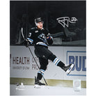 JJ Peterka Utah Mammoth Autographed Fanatics Authentic 8" x 10" Black Jersey Celebration Spotlight Photograph