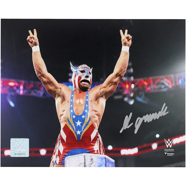 El Grande Americano Signed 8 x 10 WWE Photo | Standing On Ropes