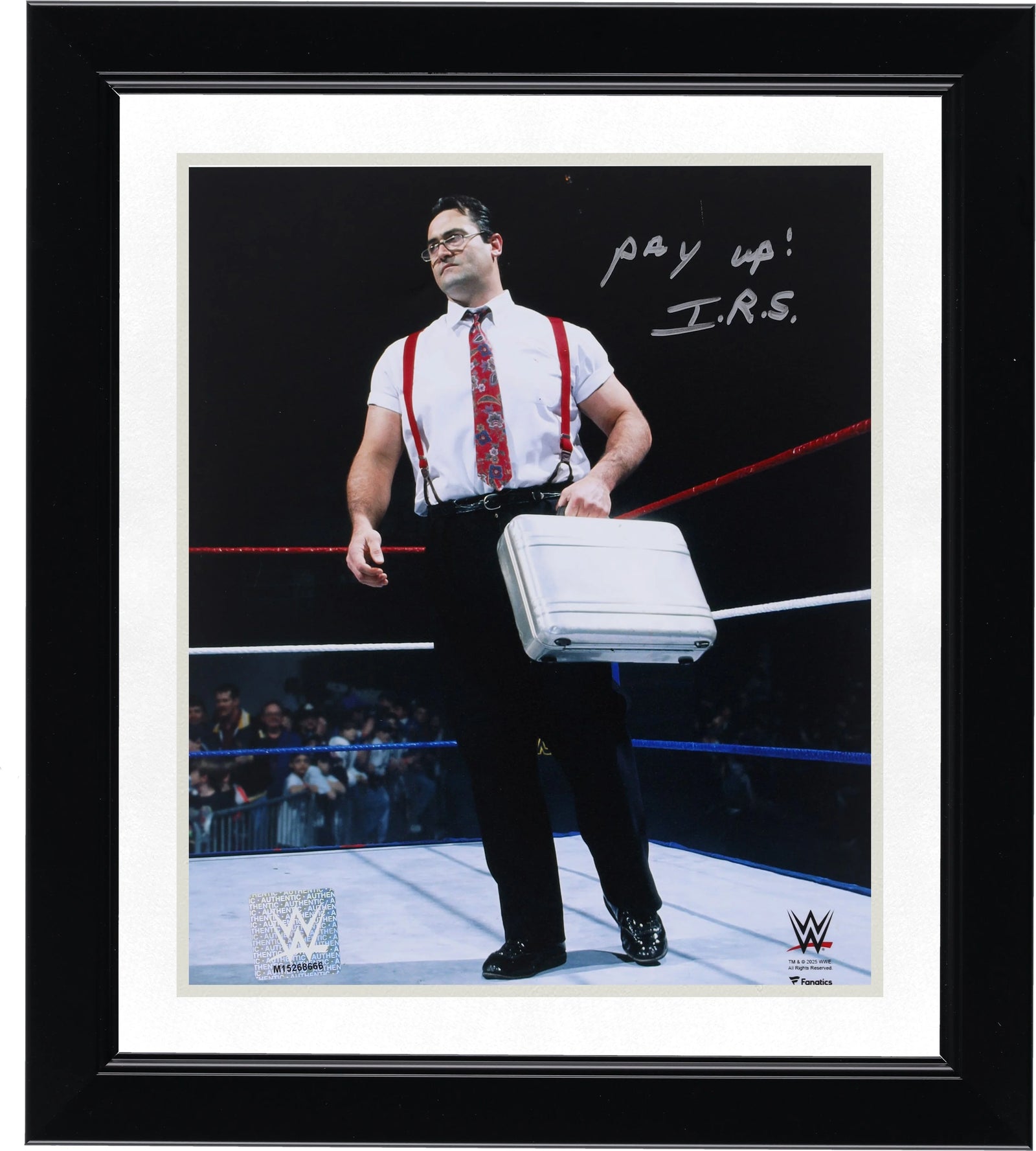 IRS Signed 8 x 10 WWE In-Ring Photo | Pay Up Inscription