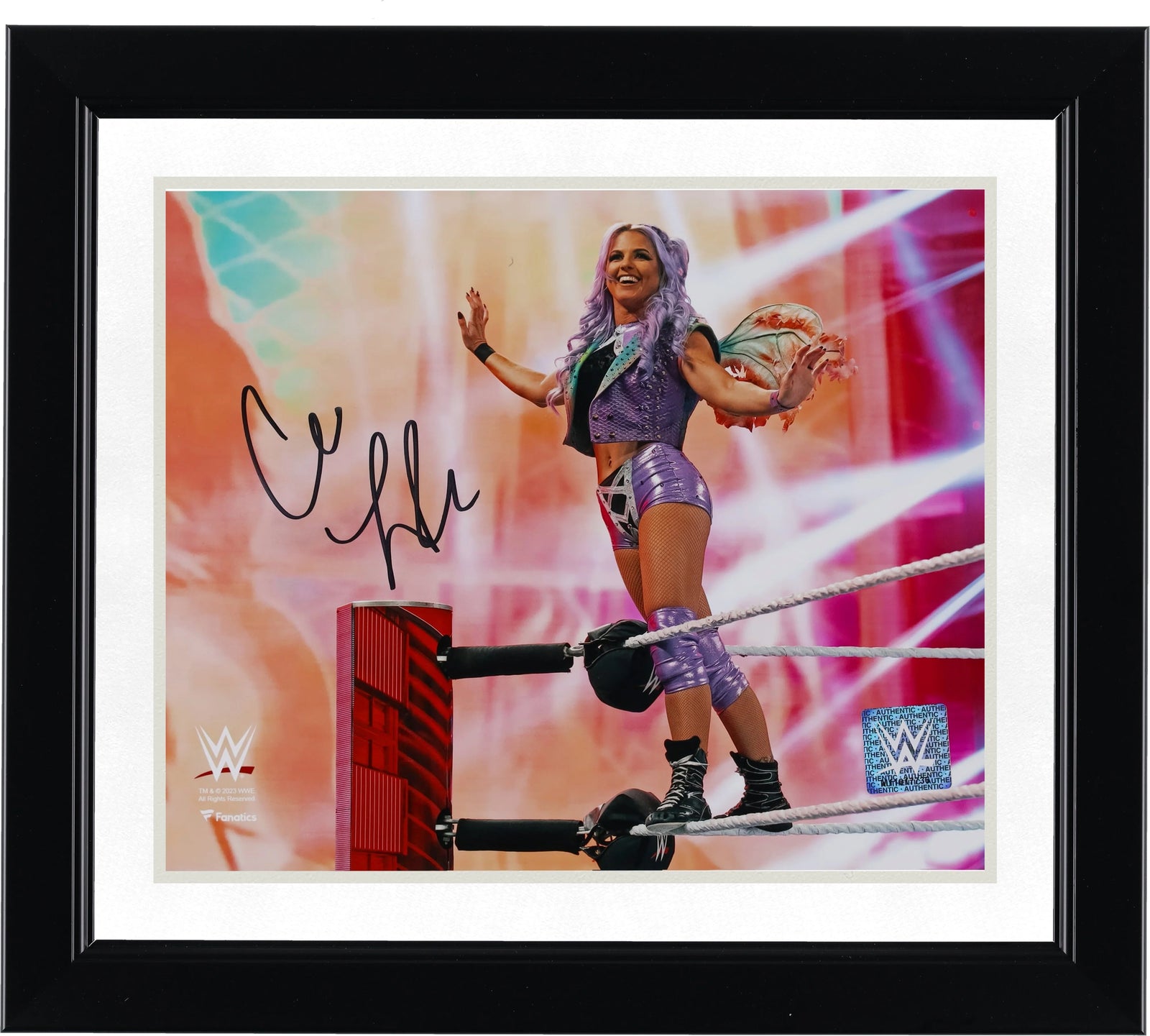 Candice LeRae Signed WWE 8 x 10 Photograph | Entrance on Ropes