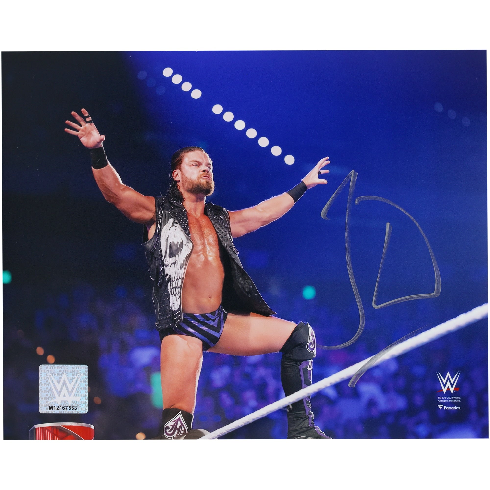 JD McDonagh WWE Autographed Fanatics Authentic 8" x 10" Entrance On Ropes Photograph