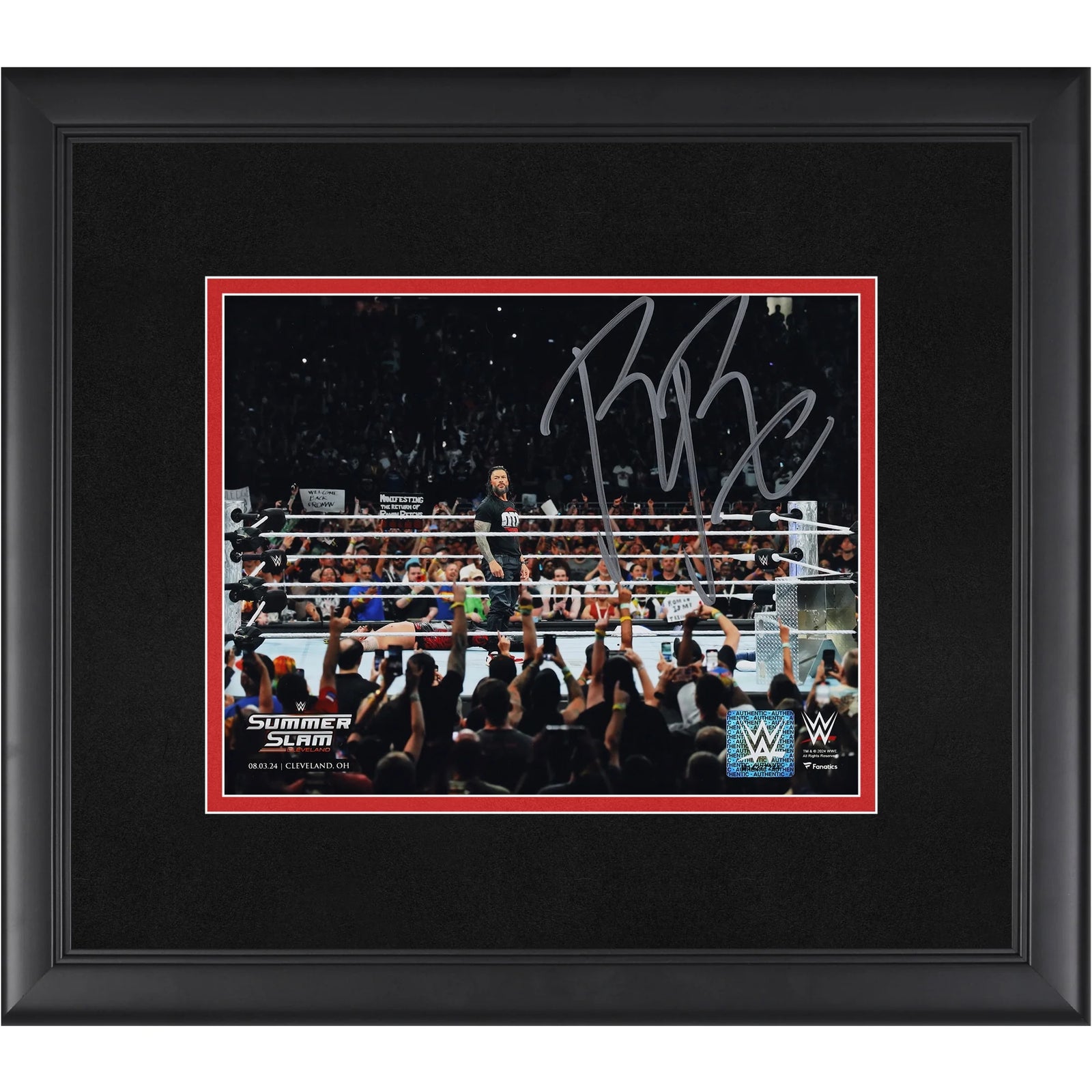 Roman Reigns Signed 8 x 10 Photograph | 2024 SummerSlam Return Framed