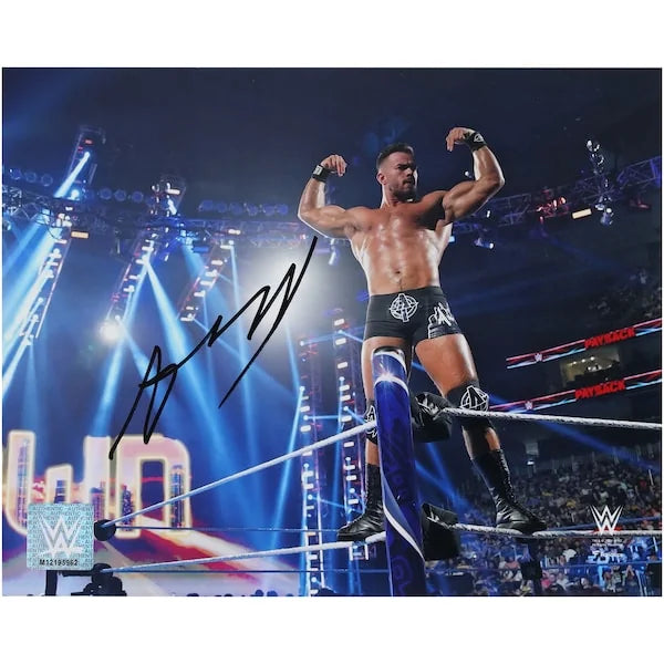 Austin Theory Signed 8 x 10 Photograph | On Ropes Flexing