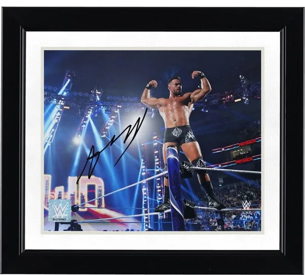 Austin Theory Signed 8 x 10 Photograph | On Ropes Flexing
