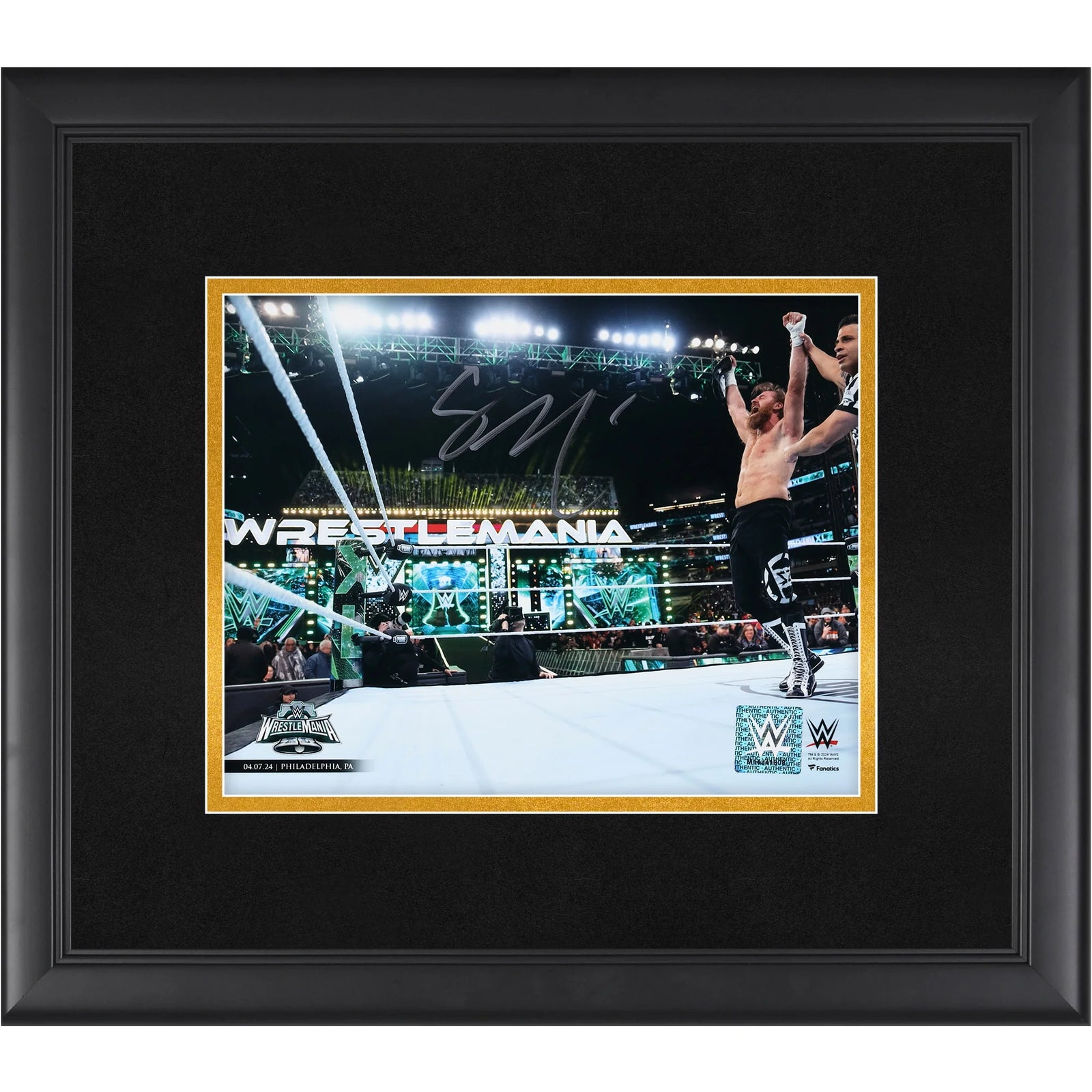 Sami Zayn Signed 8 x 10 WrestleMania 40 Photograph | Framed