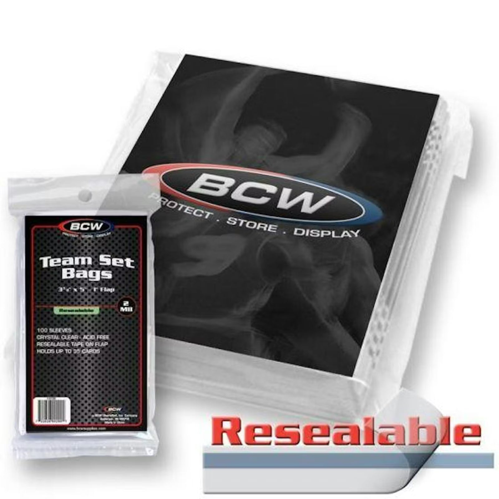 BCW Resealable Team Bags - 100ct pack