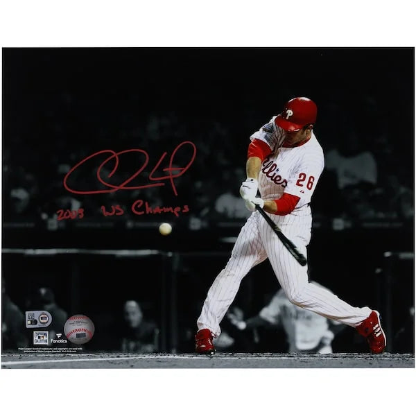 Chase Utley Signed 11 x 14 Spotlight Photo | Philadelphia Phillies