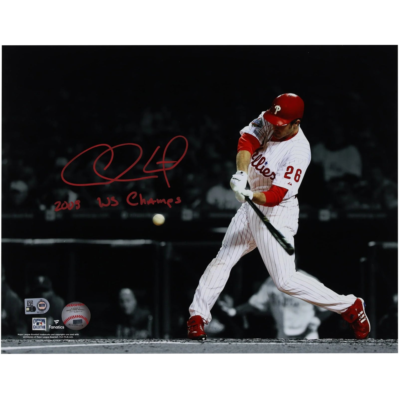 Chase Utley Signed 11 x 14 Spotlight Photo | Philadelphia Phillies