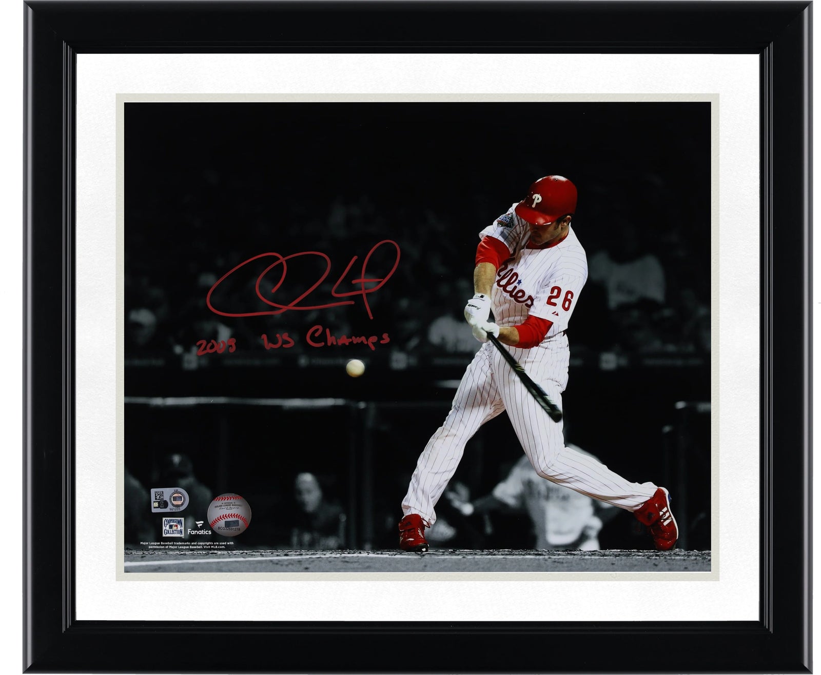 Chase Utley Signed 11 x 14 Spotlight Photo | Philadelphia Phillies
