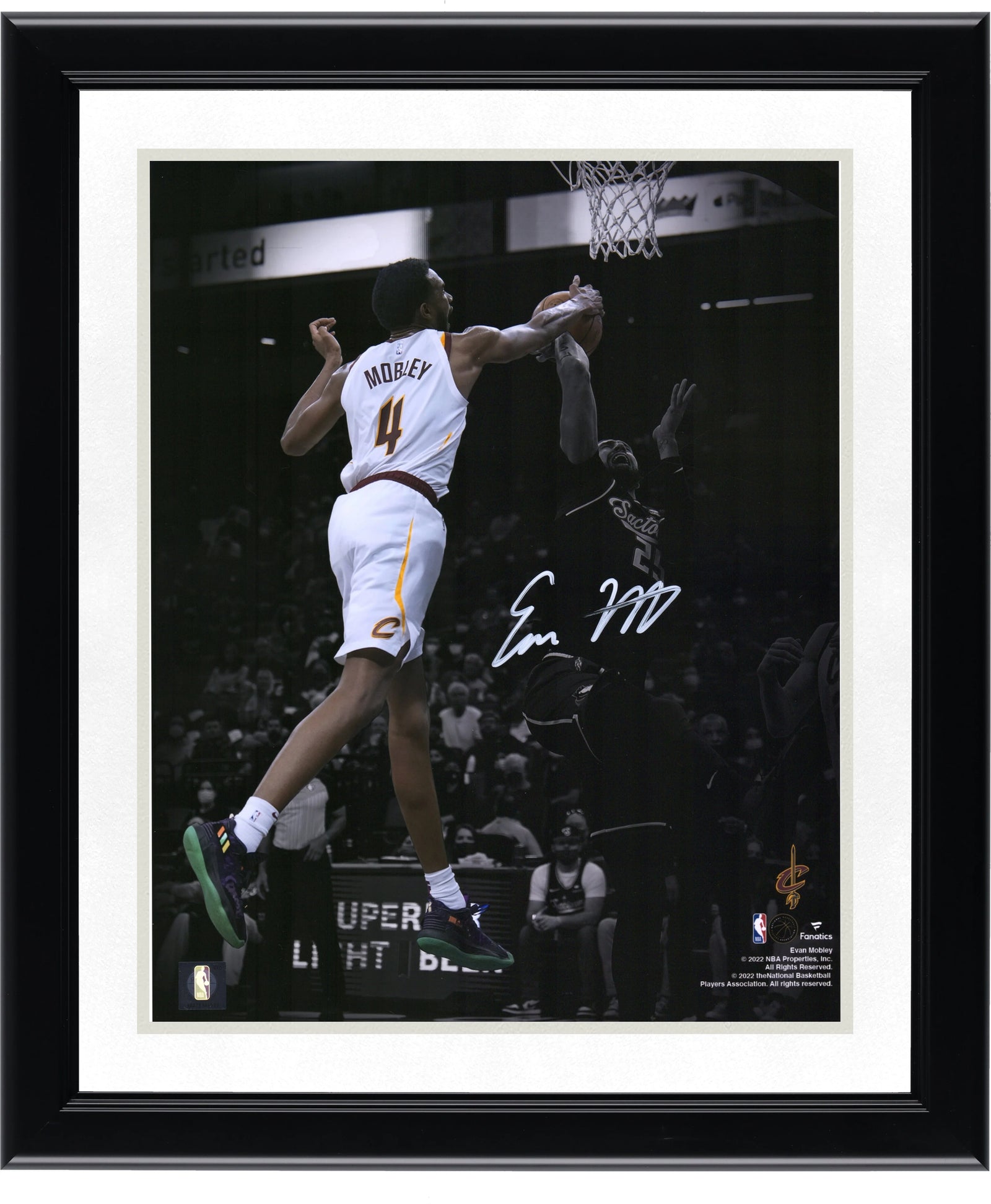 Evan Mobley Signed 11 x 14 Spotlight Block Photograph | Cleveland Cavaliers