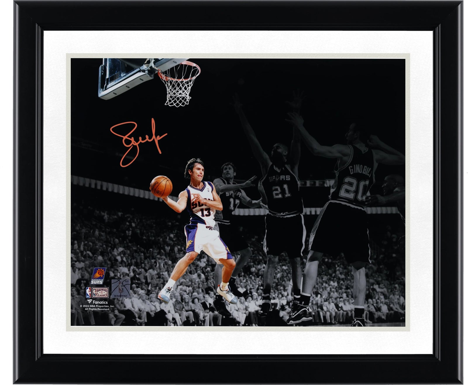 Steve Nash Signed 11 x 14 Photo | Phoenix Suns vs Spurs