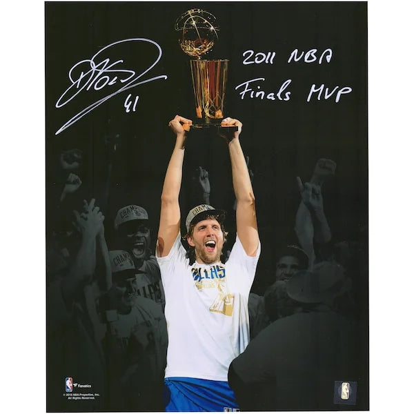 Dirk Nowitzki Signed 11 x 14 Photograph | 2011 NBA Finals MVP