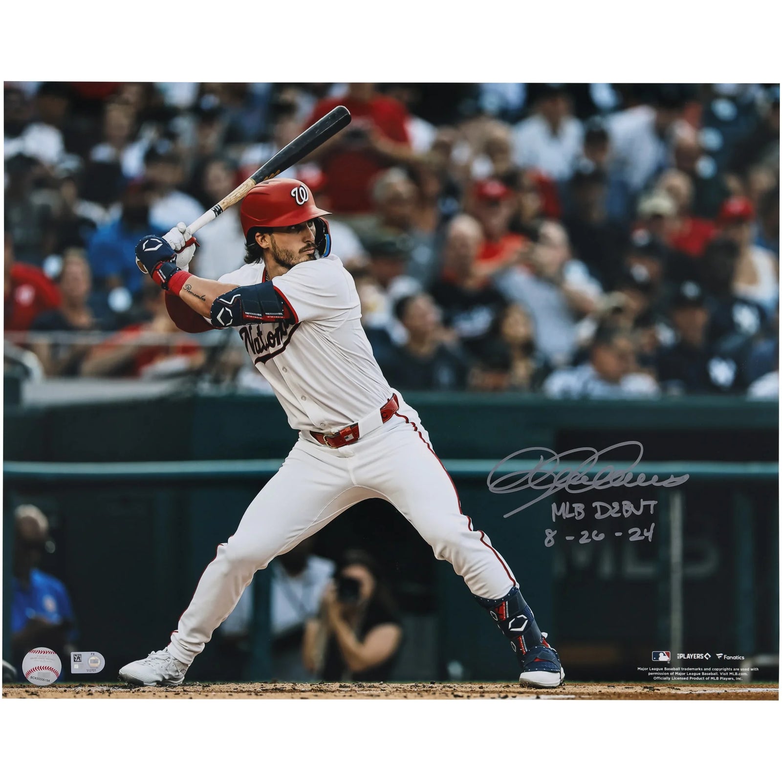 Dylan Crews Signed 16 x 20 MLB Debut Photo | Nationals