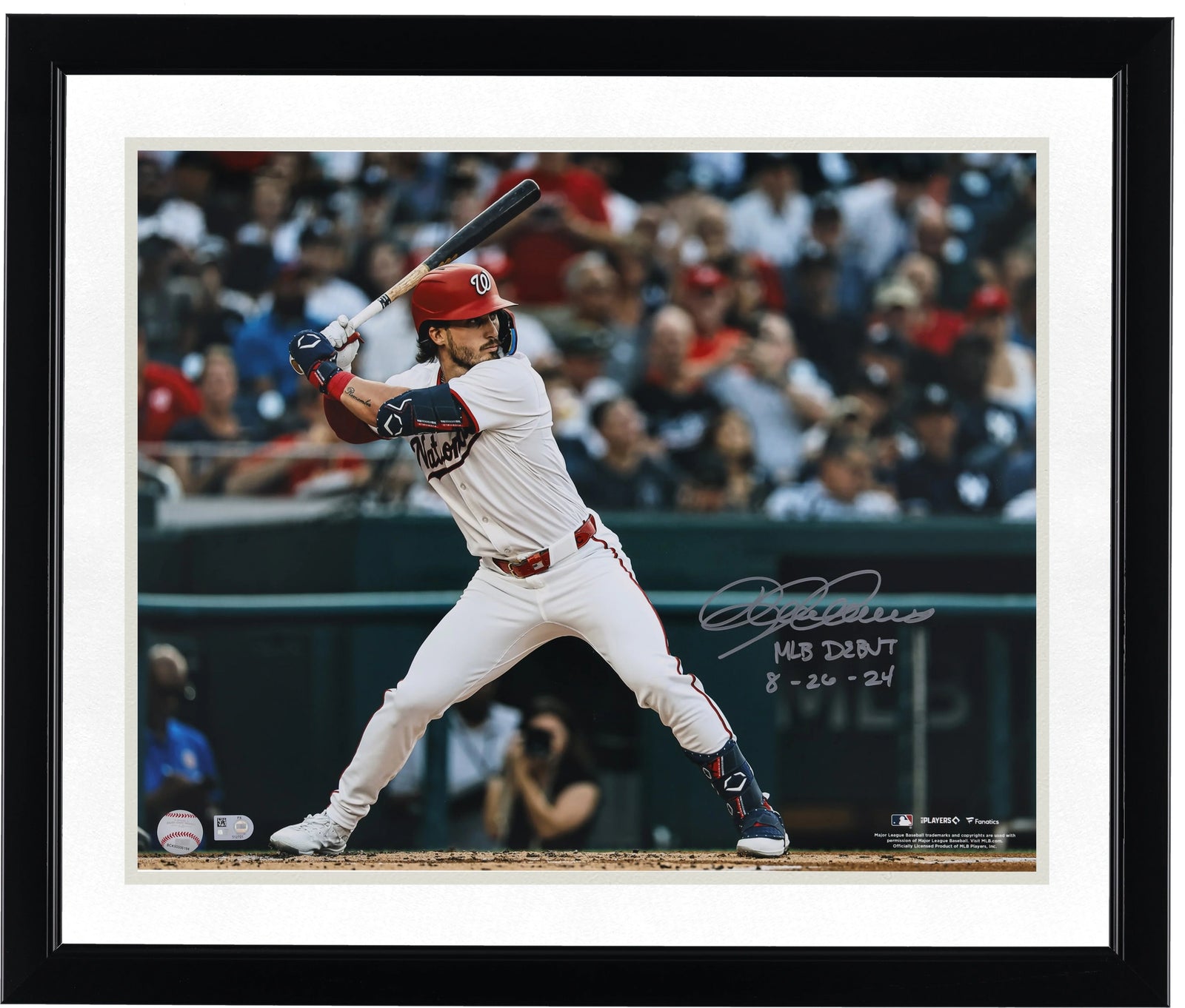 Dylan Crews Signed 16 x 20 MLB Debut Photo | Nationals