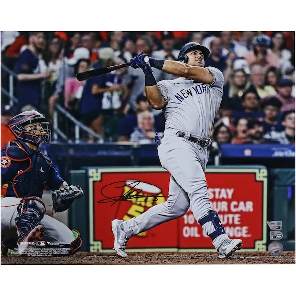 Jasson Dominguez Signed Yankees 16 x 20 Home Run Photograph | Black Ink
