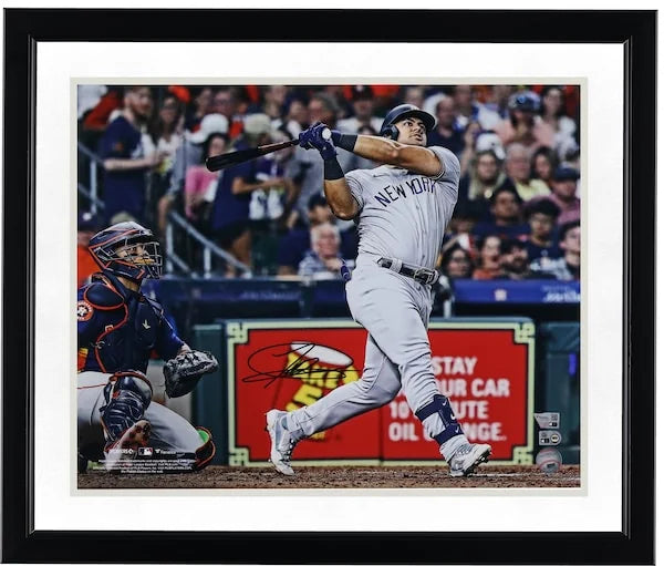 Jasson Dominguez Signed Yankees 16 x 20 Home Run Photograph | Black Ink