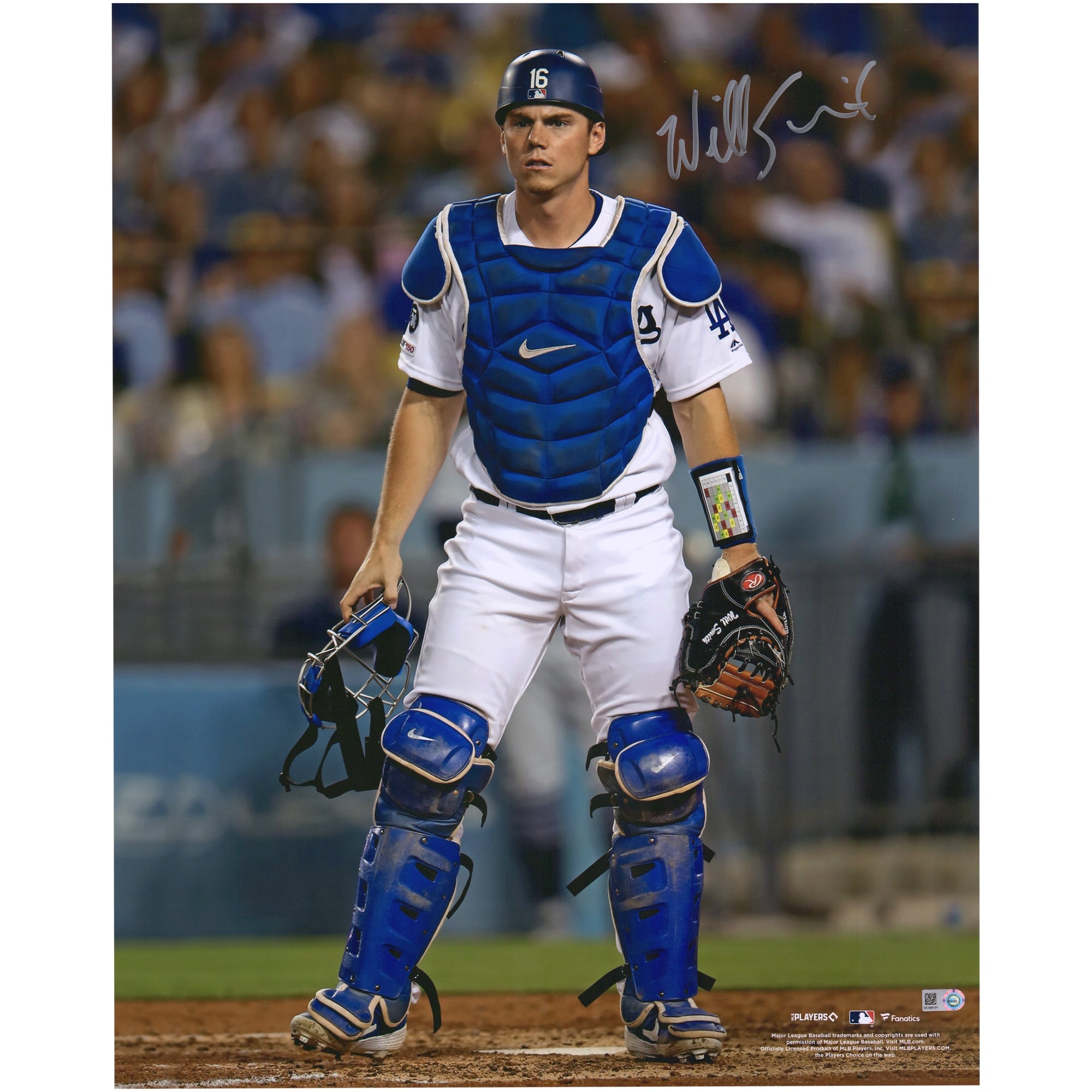 Will Smith Los Angeles Dodgers Fanatics Authentic Autographed 16" x 20" Catchers Gear Photograph