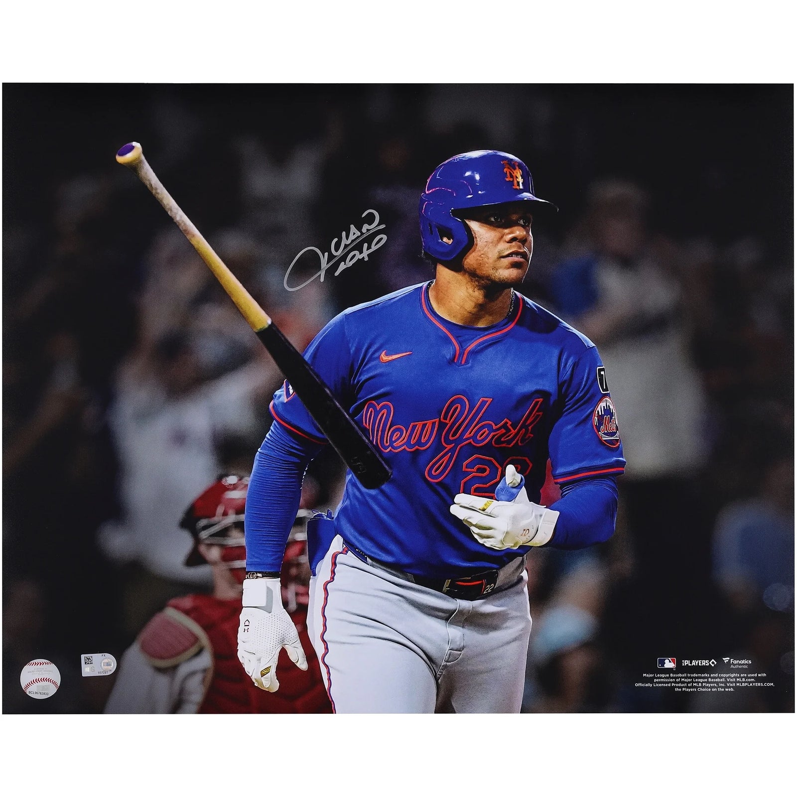 Juan Soto Signed 16 x 20 Home Run Bat Flip Photograph | Mets