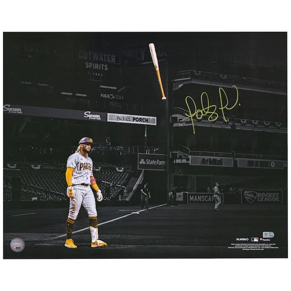 Fernando Tatis Jr. Signed 16 x 20 Bat Flip Spotlight Photograph | Authenticated