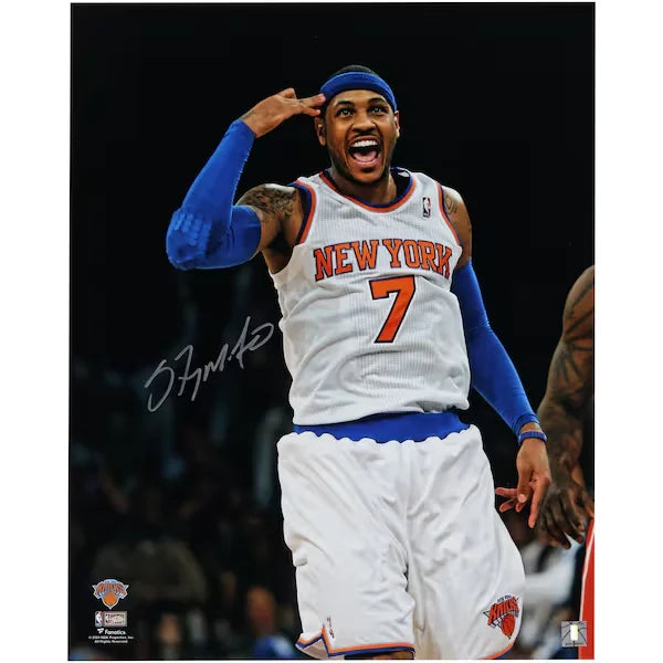 Carmelo Anthony New York Knicks Autographed Fanatics Authentic 16" x 20" Celebration Photograph
