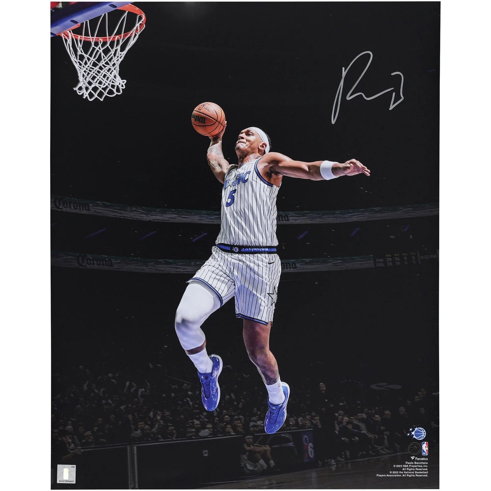 Paolo Banchero Signed 16 x 20 Dunk vs 76ers Photograph | Orlando Magic