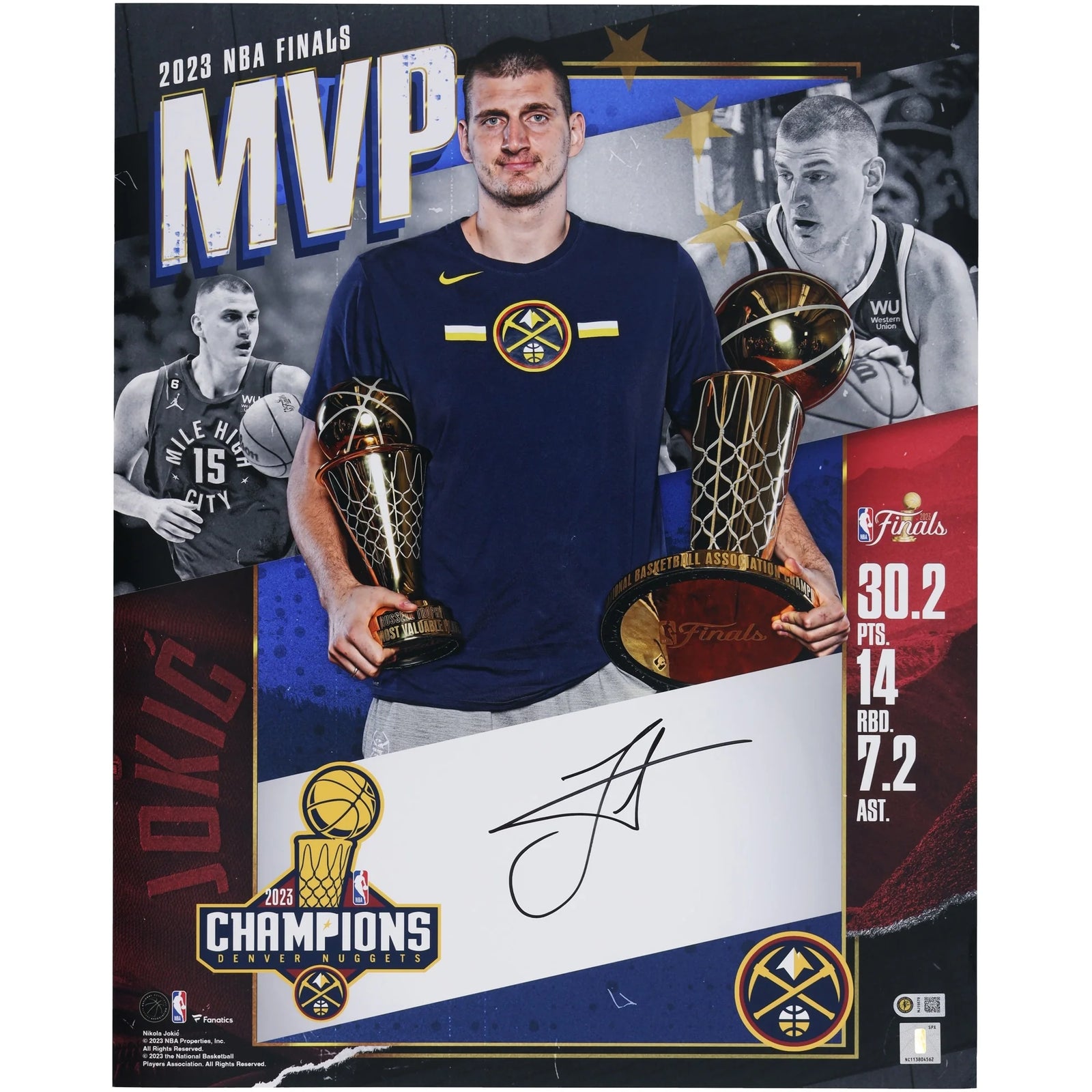 Nikola Jokic Signed 16 x 20 2023 NBA Finals MVP Collage | Authenticated