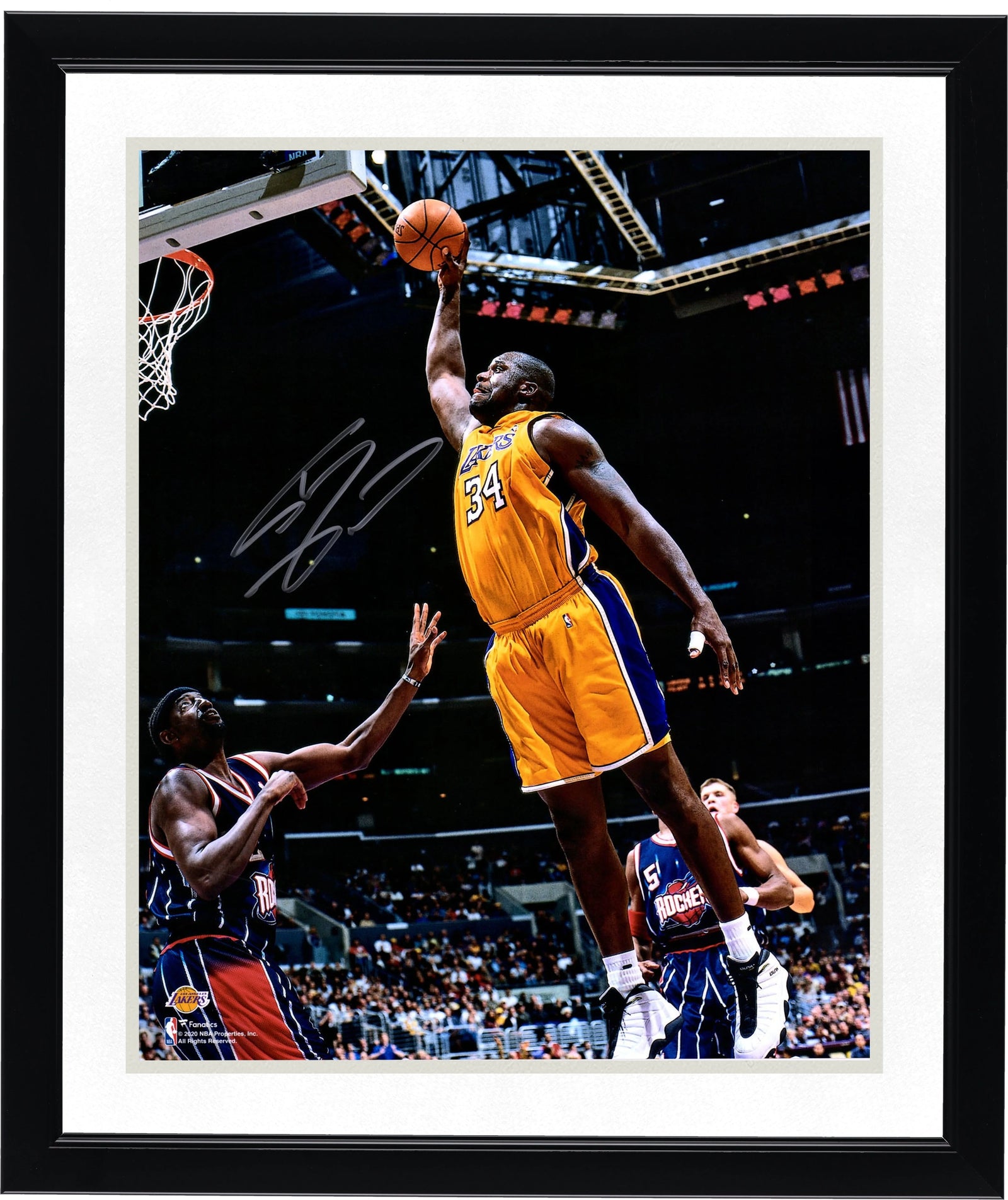 Shaquille O'Neal Signed 16 x 20 Photograph | Lakers Dunk vs. Rockets