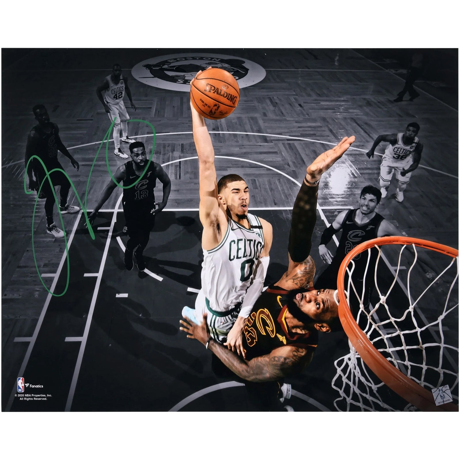 Jayson Tatum Signed 16 x 20 Photograph | Celtics Dunk vs LeBron