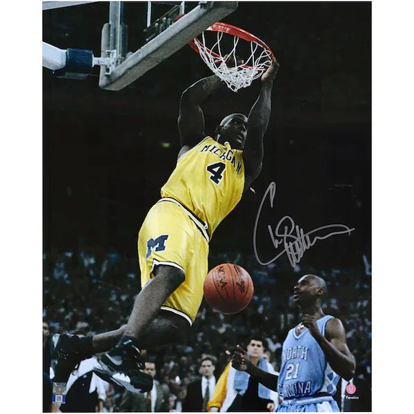 Chris Webber Michigan Wolverines Fanatics Authentic Autographed 16'' x 20'' Dunk vs. UNC Tar Heels Photograph