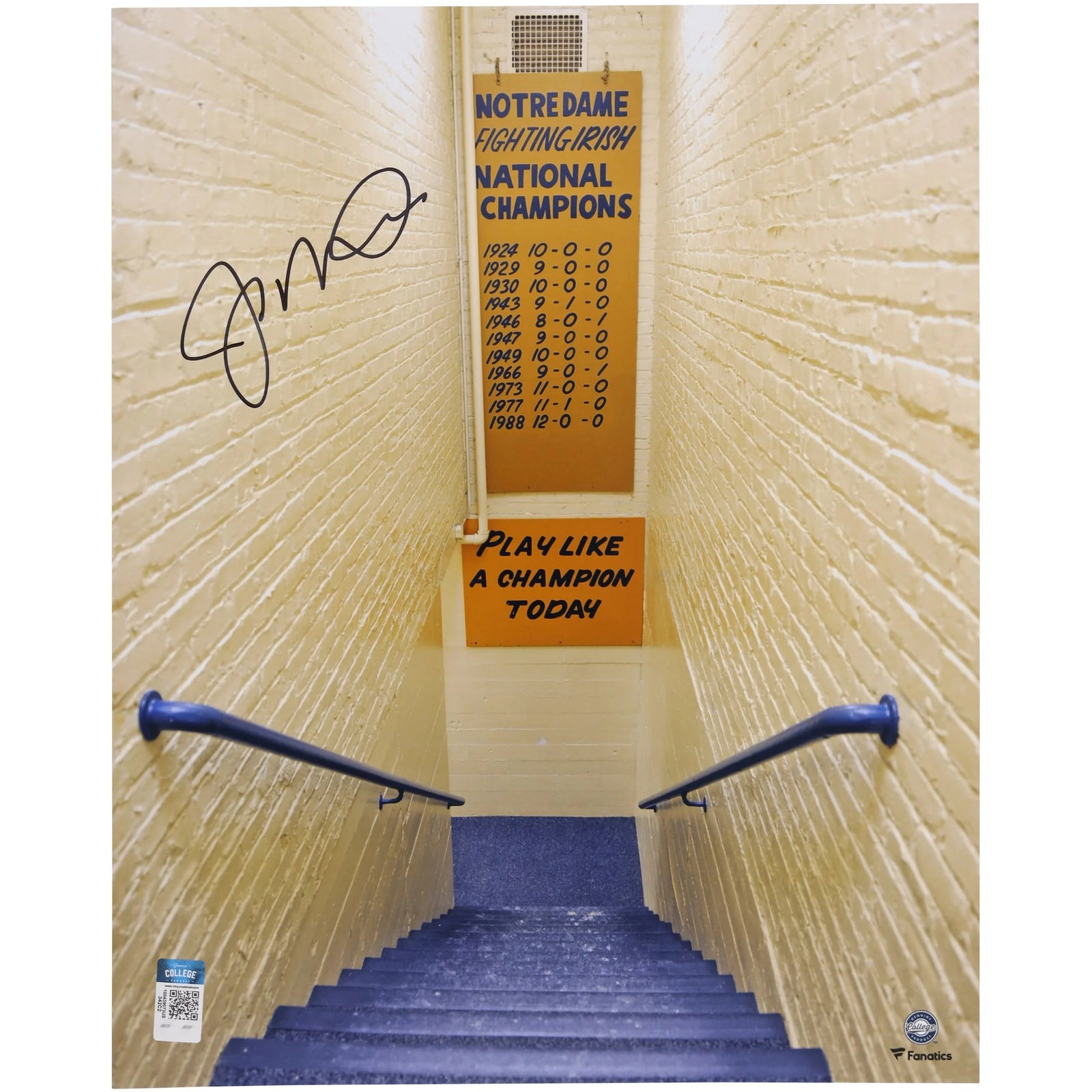 Joe Montana Signed Notre Dame 16 x 20 Photo | Play Like a Champion