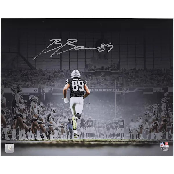 Brock Bowers Las Vegas Raiders Autographed Fanatics Authentic 16" x 20" Running on Field Entrance Spotlight Photograph