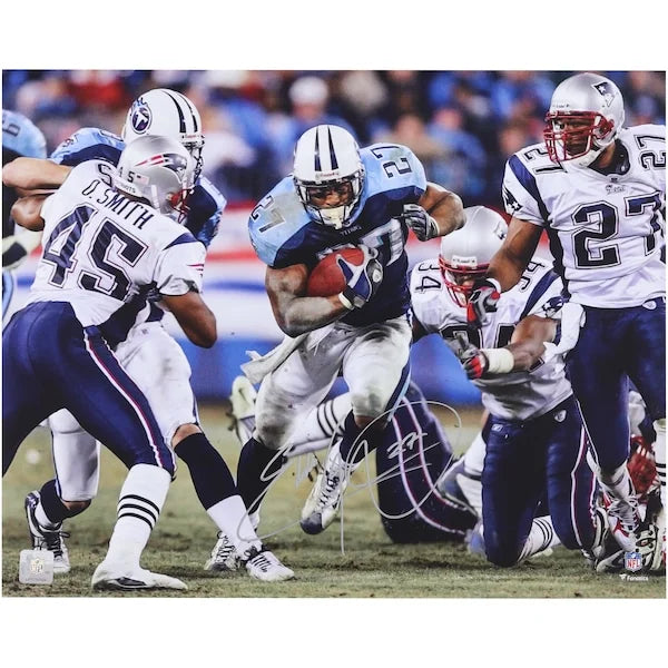 Eddie George Signed 16 x 20 Photo | Titans vs. Patriots