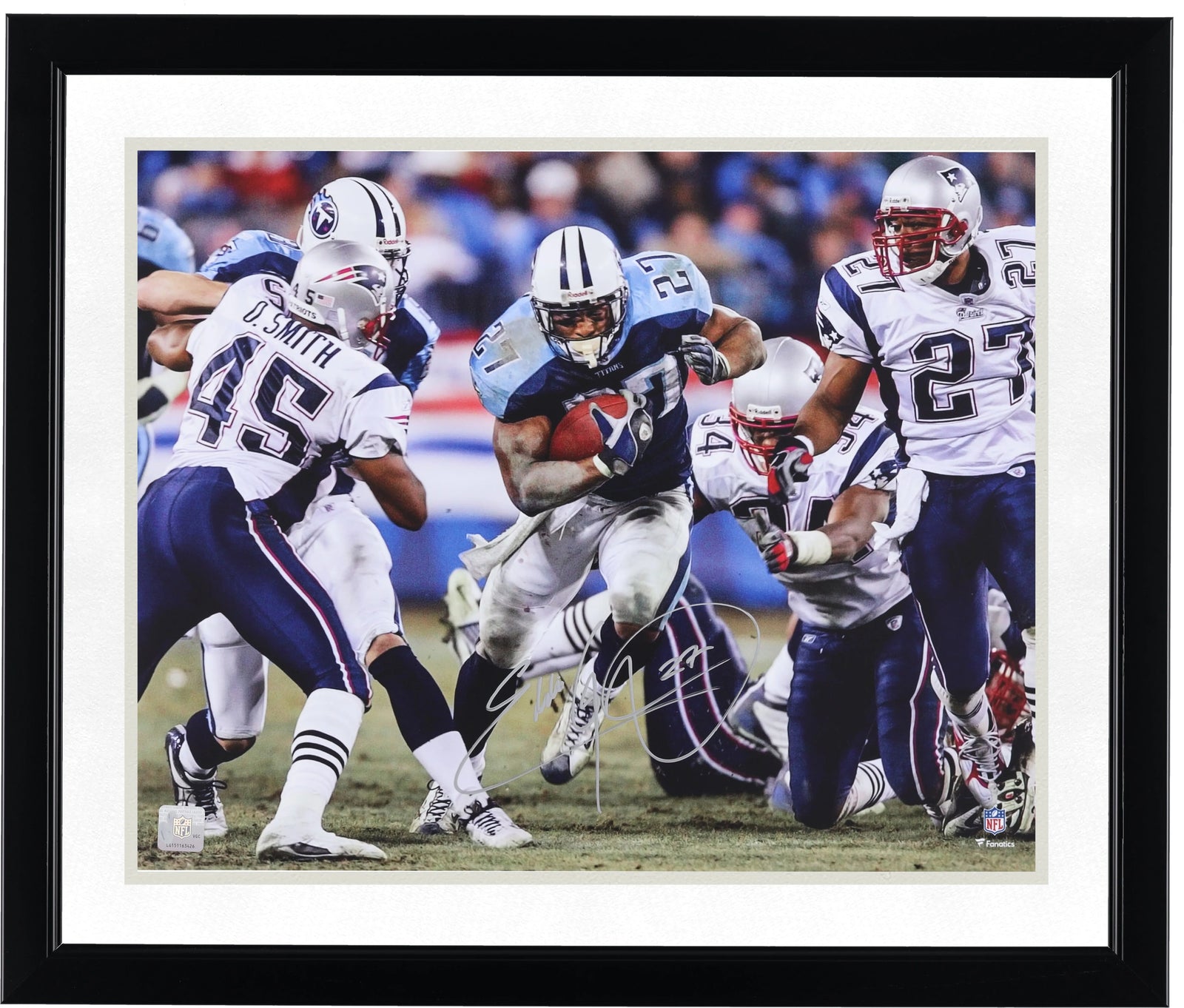 Eddie George Signed 16 x 20 Photo | Titans vs. Patriots