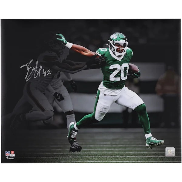 Breece Hall Signed 16 x 20 Stiff Arm Photo | New York Jets