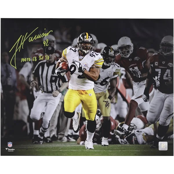 James Harrison Signed 16 x 20 Super Bowl XLIII Pick Six Photo | Authenticated