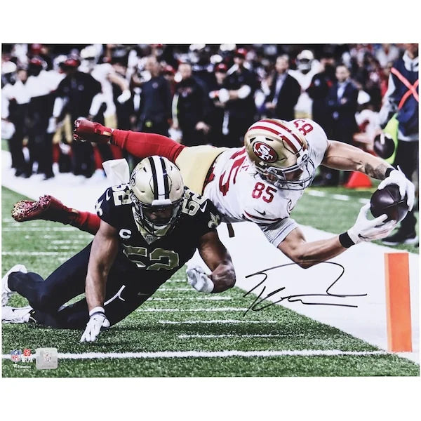 George Kittle Signed 49ers Diving Touchdown Photo | 16 x 20