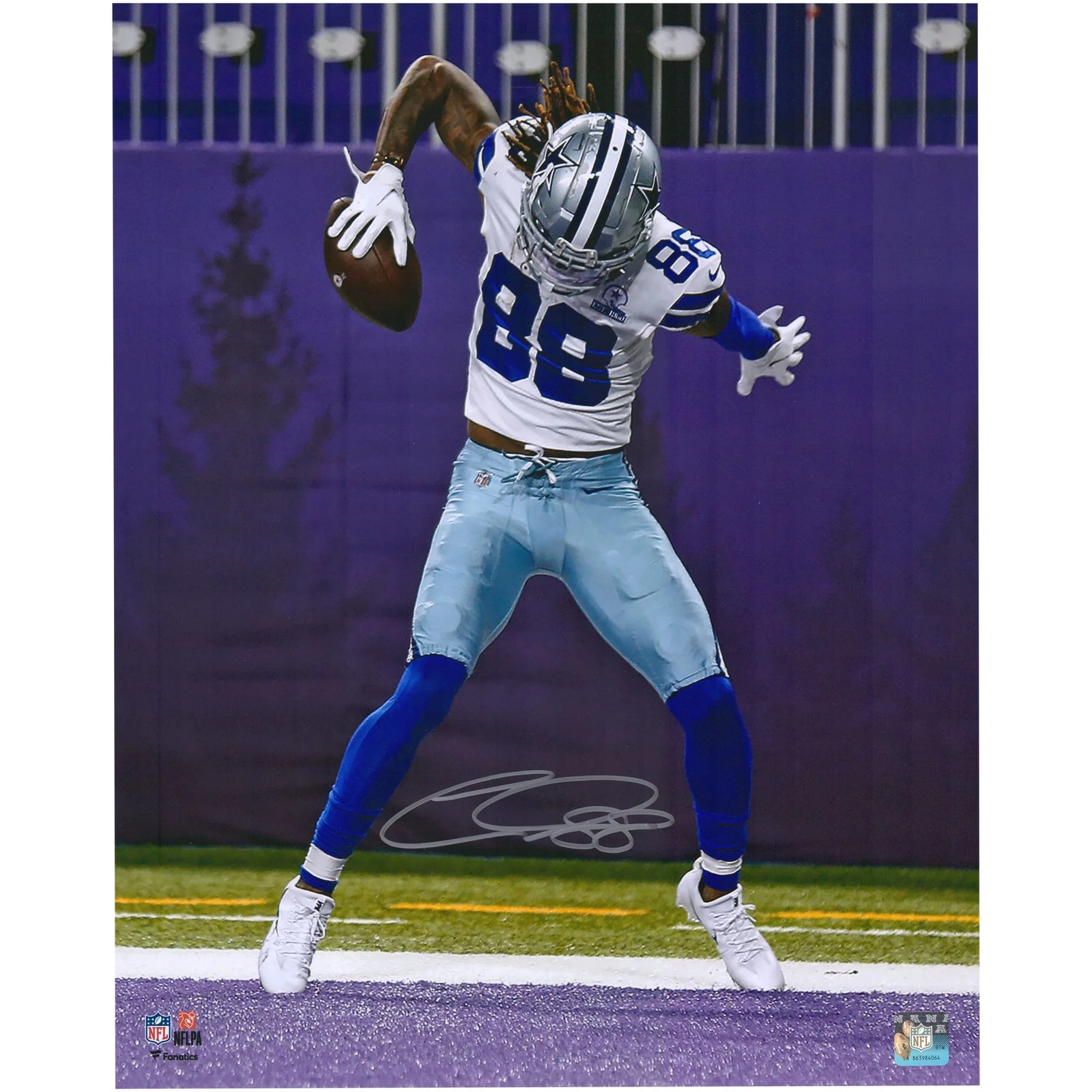 CeeDee Lamb Signed 16 x 20 Touchdown Celebration Photo | Dallas Cowboys
