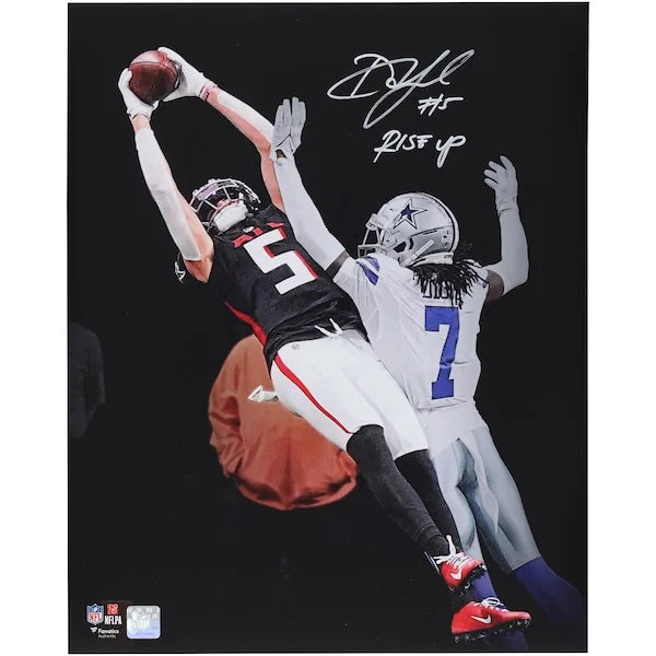 Drake London Signed 16 x 20 Touchdown Photo | Rise Up Inscription