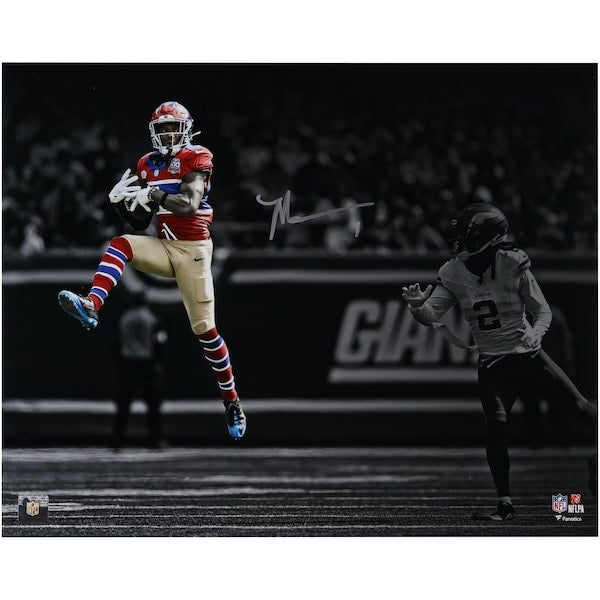 Malik Nabers New York Giants Autographed Fanatics Authentic 16" x 20" Leaping Catch Photograph