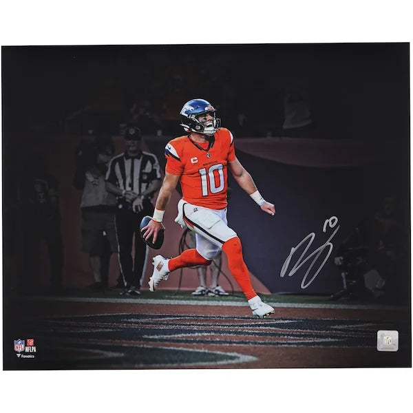 Bo Nix Signed 16 x 20 Touchdown Celebration Photo Denver Broncos
