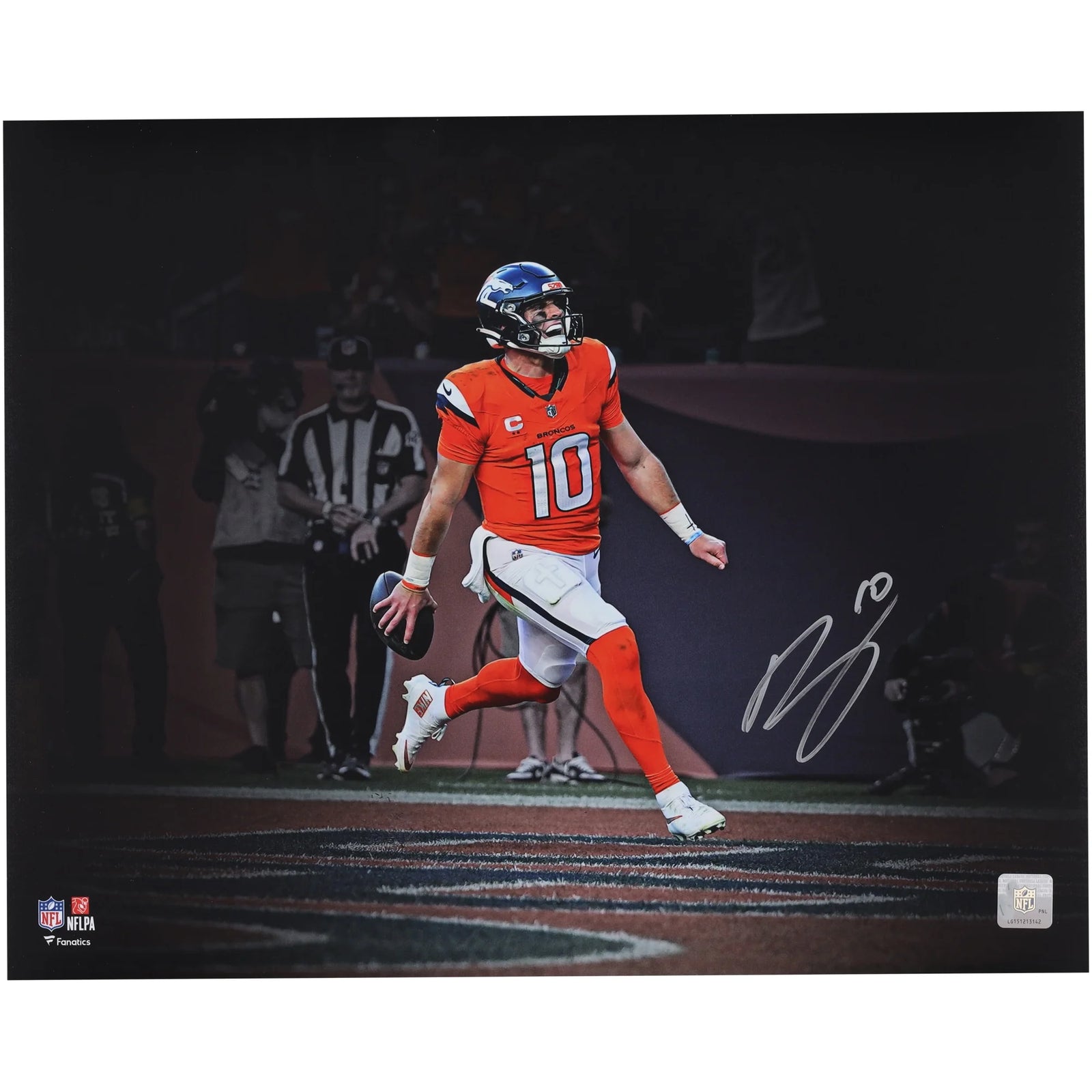 Bo Nix Signed 16 x 20 Touchdown Celebration Photo Denver Broncos
