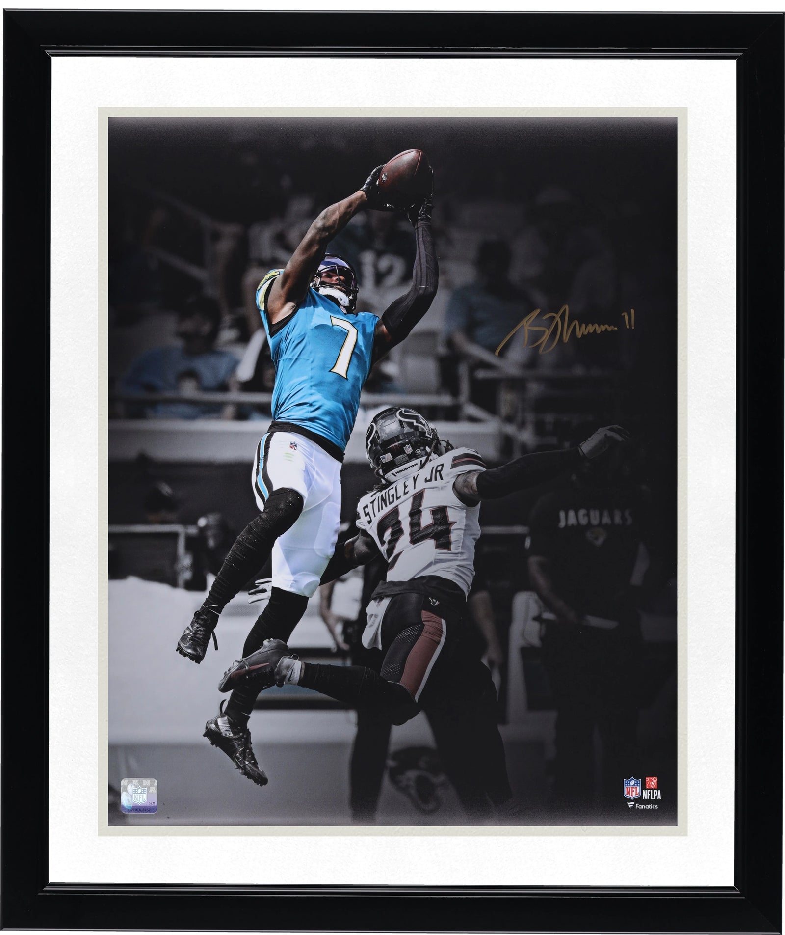 Brian Thomas Jr. Signed 16 x 20 Leaping Catch Photo | Jaguars