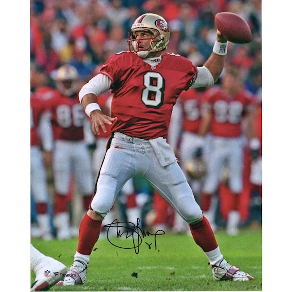 Steve Young Signed 49ers 16 x 20 Jersey Passing Photograph | Authenticated