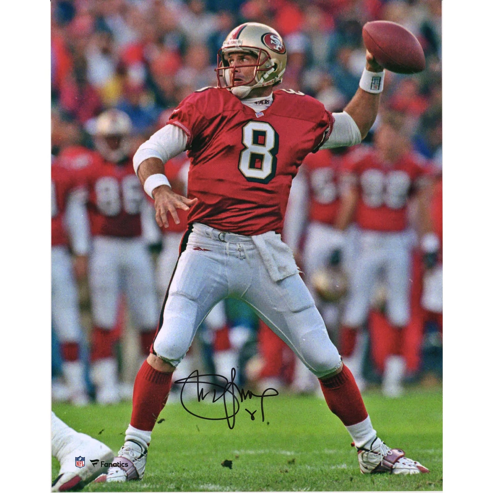 Steve Young Signed 49ers 16 x 20 Jersey Passing Photograph | Authenticated