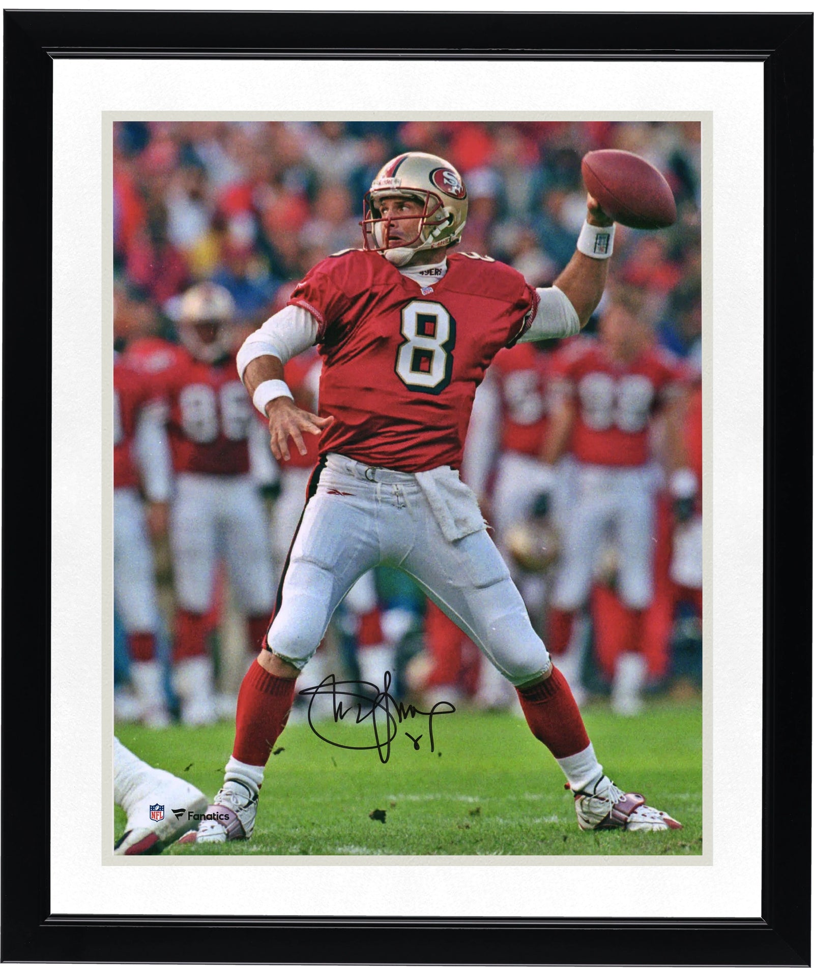Steve Young Signed 49ers 16 x 20 Jersey Passing Photograph | Authenticated