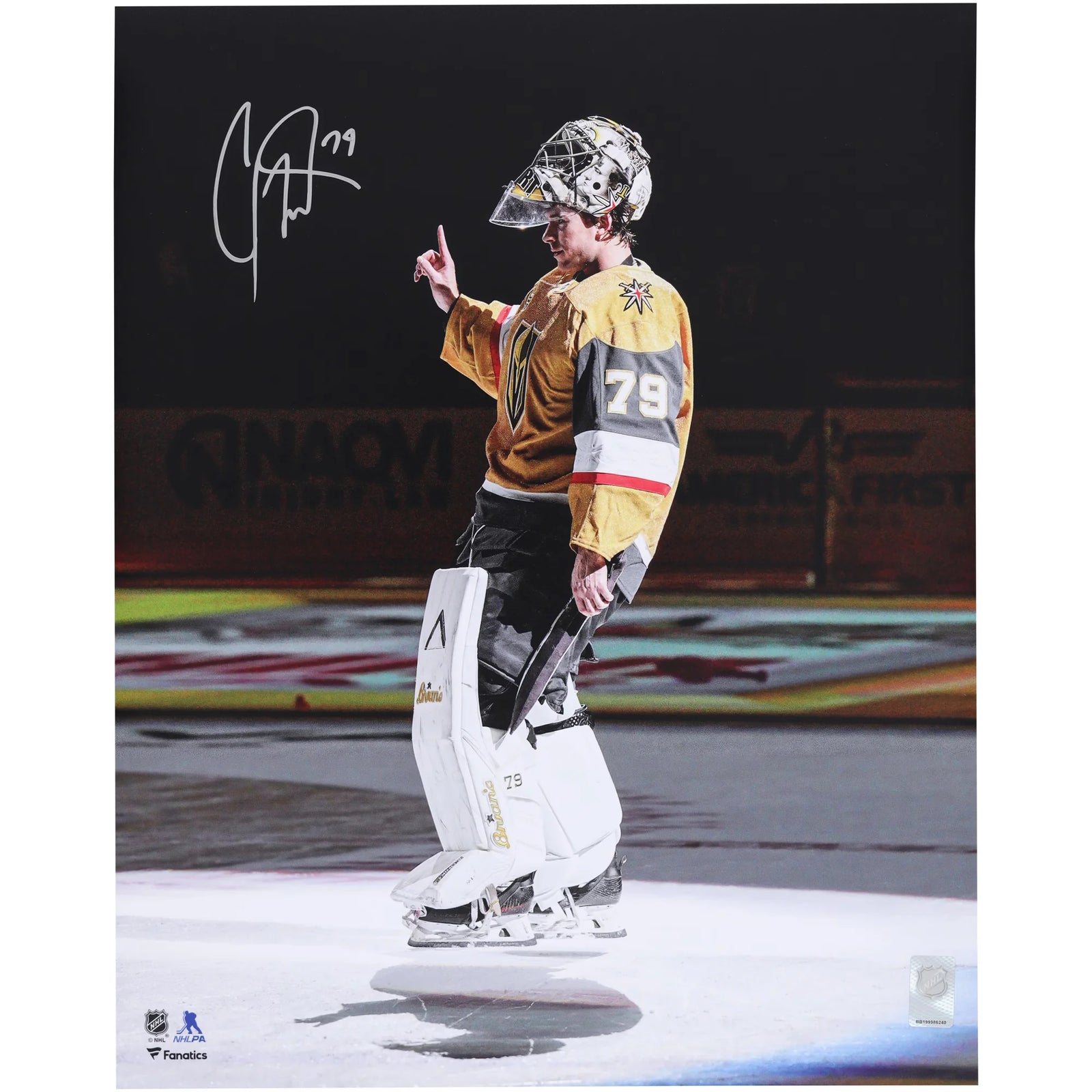 Carter Hart Vegas Golden Knights Autographed Fanatics Authentic 16" x 20" Vegas Debut Crowd Salute Photograph