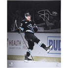 JJ Peterka Utah Mammoth Autographed Fanatics Authentic 16" x 20" Black Jersey Celebration Spotlight Photograph